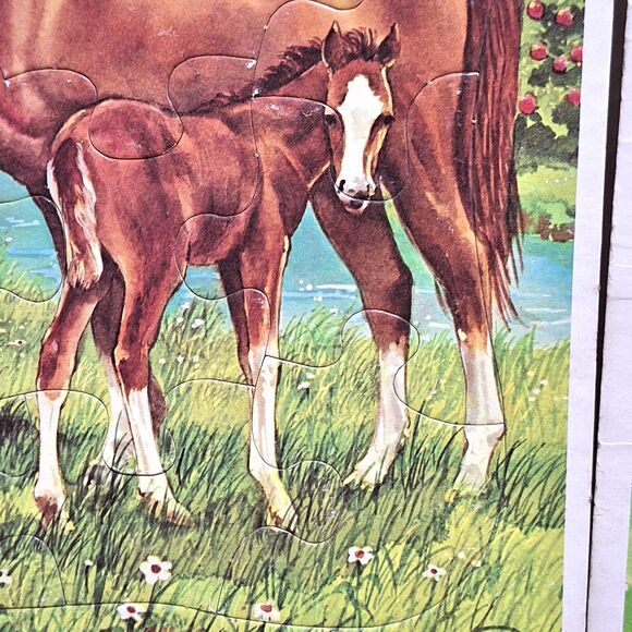 Lot of 1980's Frame Tray Puzzle Golden Pound Puppies Sesame Street Horse Kids - Picture 13 of 16